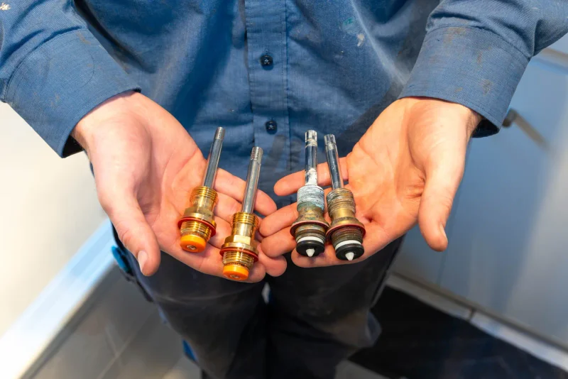 Replacement tap cartridges used on a dripping tap repair in Altona North